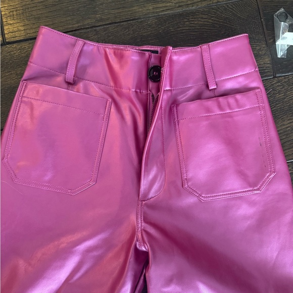 NWT MAEVE The Colette Cropped Wide Leg faux leather sz 26 - Picture 2 of 7